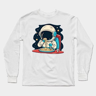 Astronaut eating noodles Long Sleeve T-Shirt